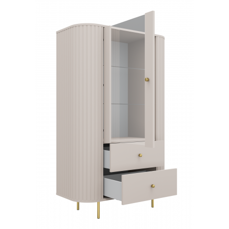 Witryna beżowa zaokrąglone boki frez 112 OLIVO